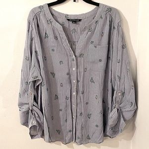 Zach & Rachel Striped Blouse 2XL